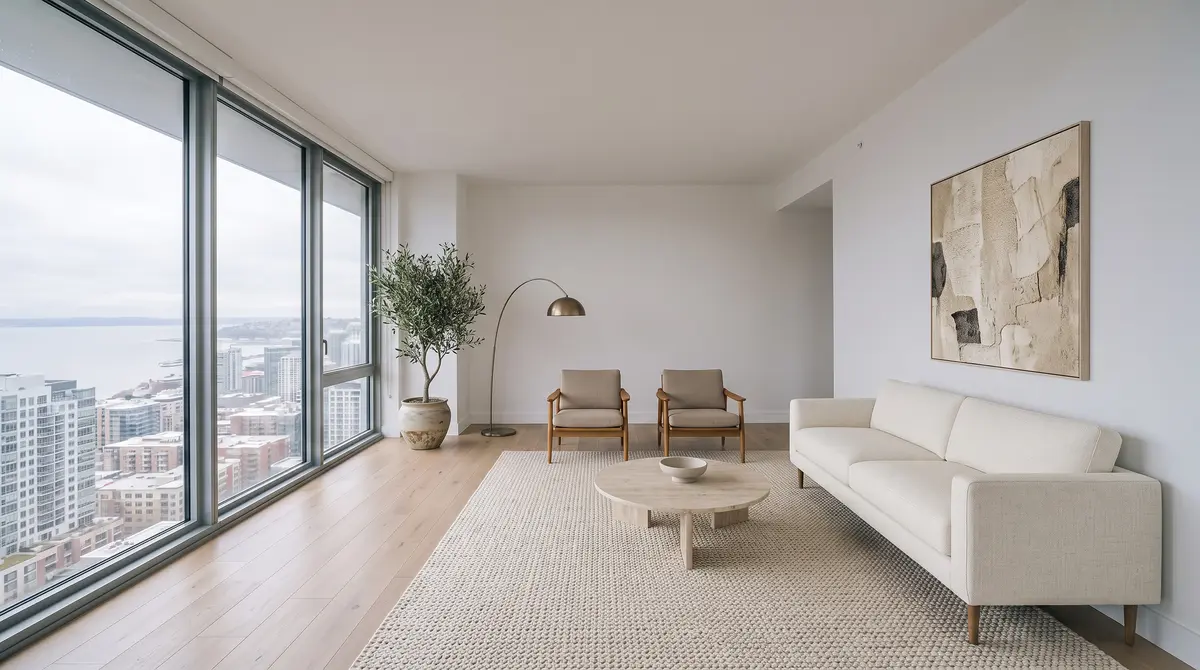 Même pièce après home staging virtuel (Nortrade)